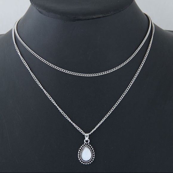 Silver Layered Necklace - Picture 3 of 6